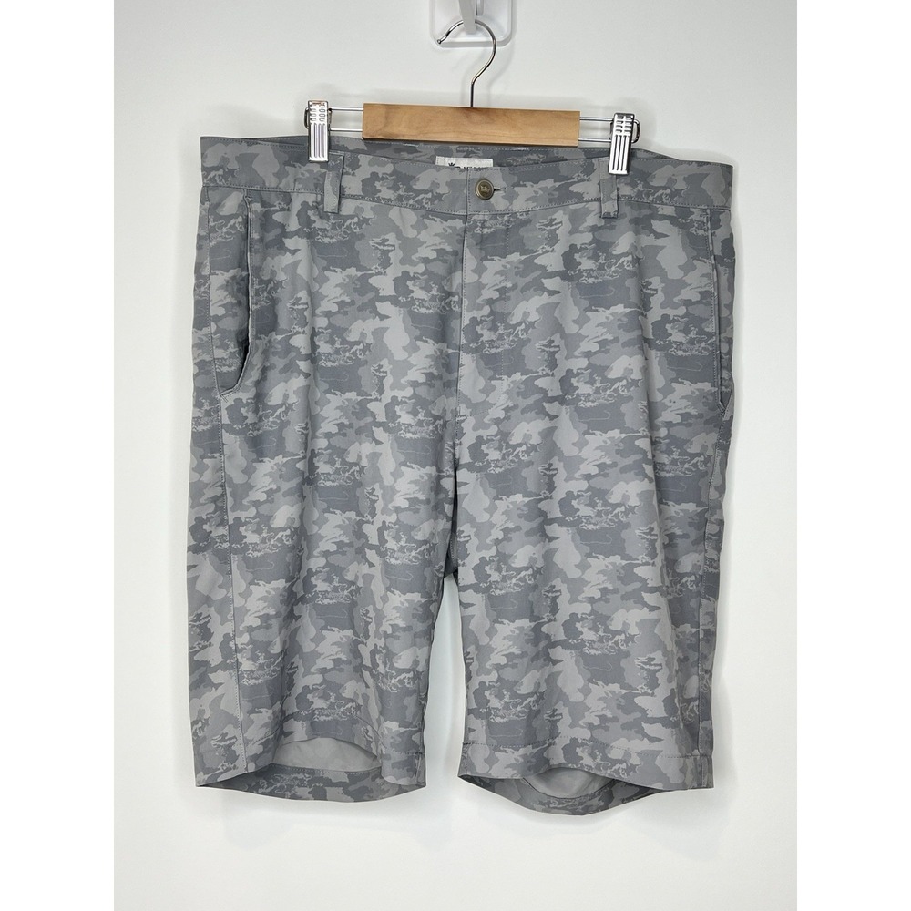 Peter Millar Shorts Mens 35 Gray Camo Shackleford Performance Stretch Golf Chino